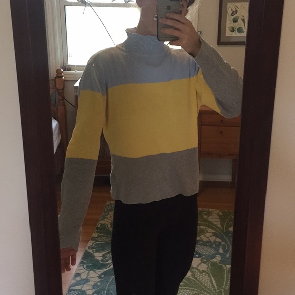 Adorable Pastel Striped Mockneck Sweater - Picture 2 of 6